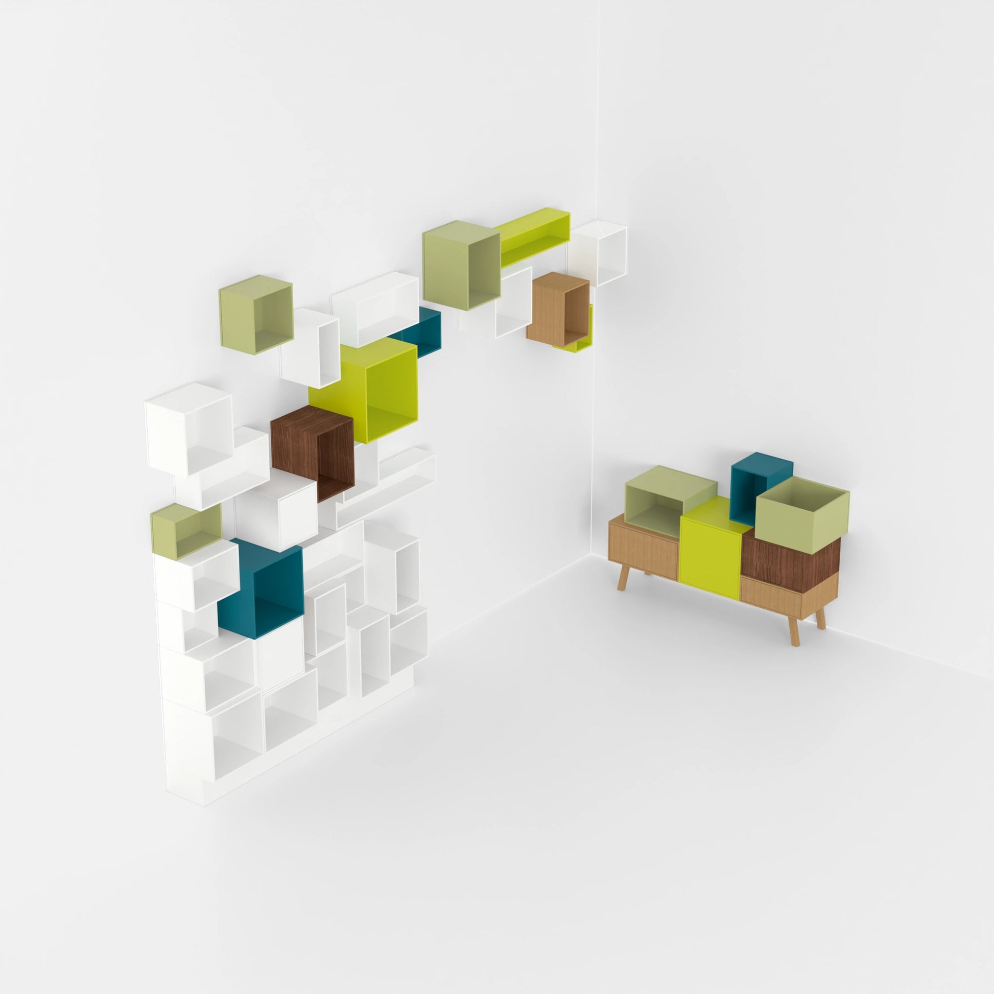RK223 shelving wall from above