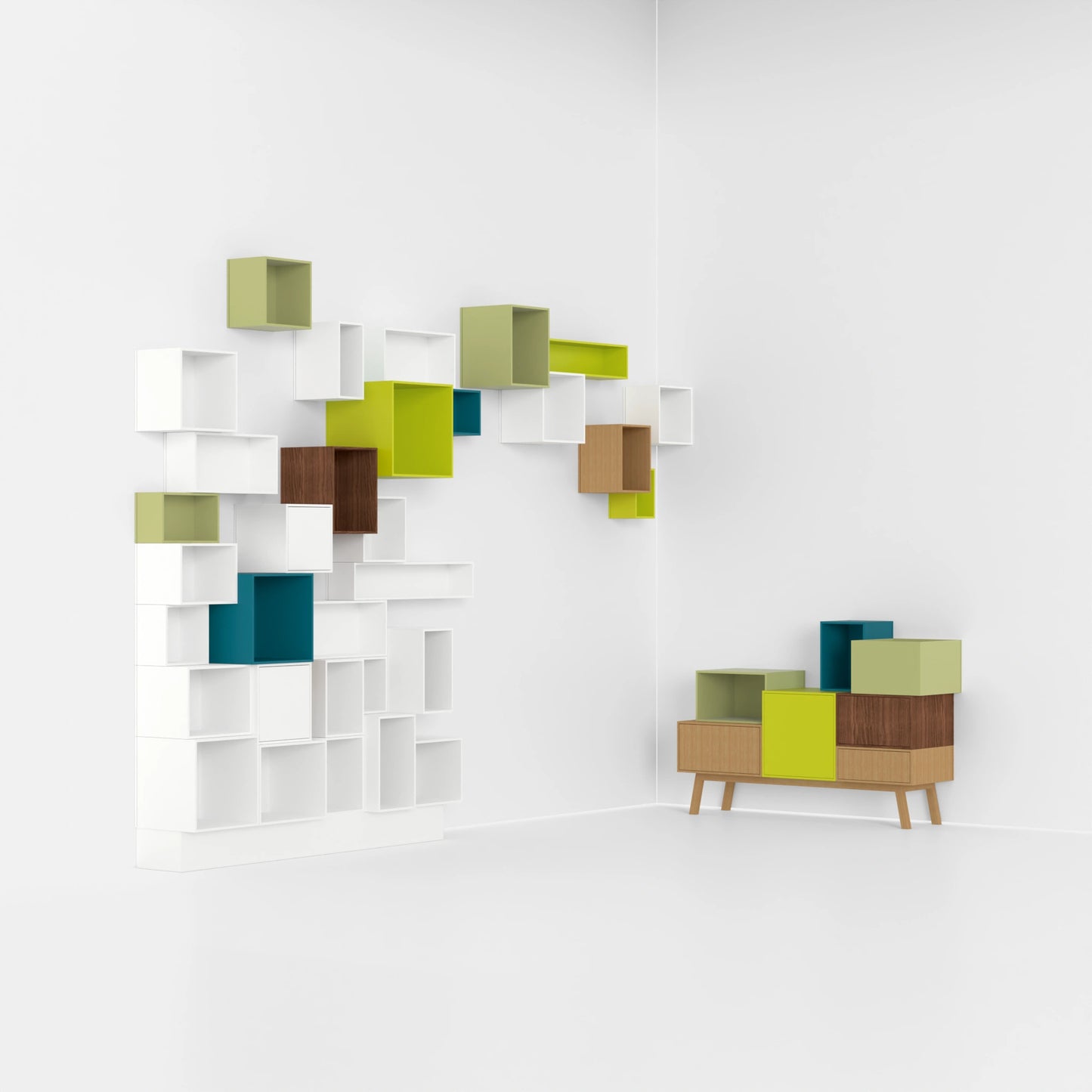 RK223 shelving wall from the front