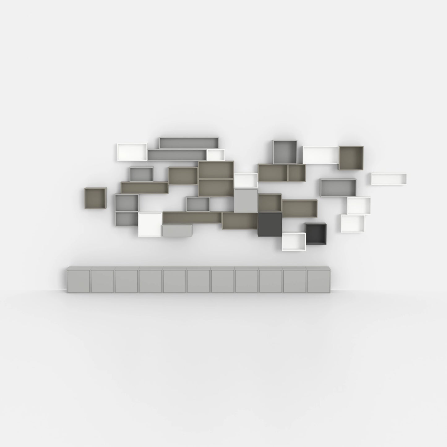 RK241 shelving wall from the front