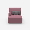 Pink recamiere 100 cm wide from the front