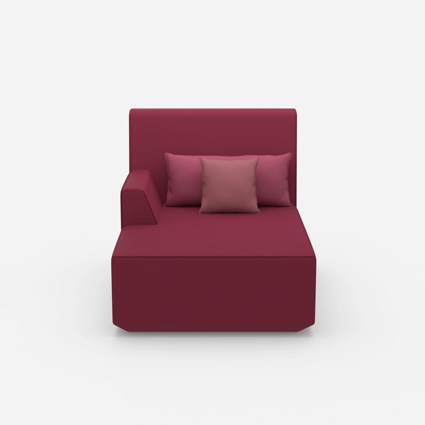 Pink recamiere 100 cm wide from the front