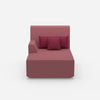 Pink recamiere 100 cm wide from the front