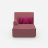 Pink recamiere 100 cm wide from the front