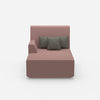 Pink recamiere 100 cm wide from the front