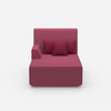 Pink recamiere 100 cm wide from the front