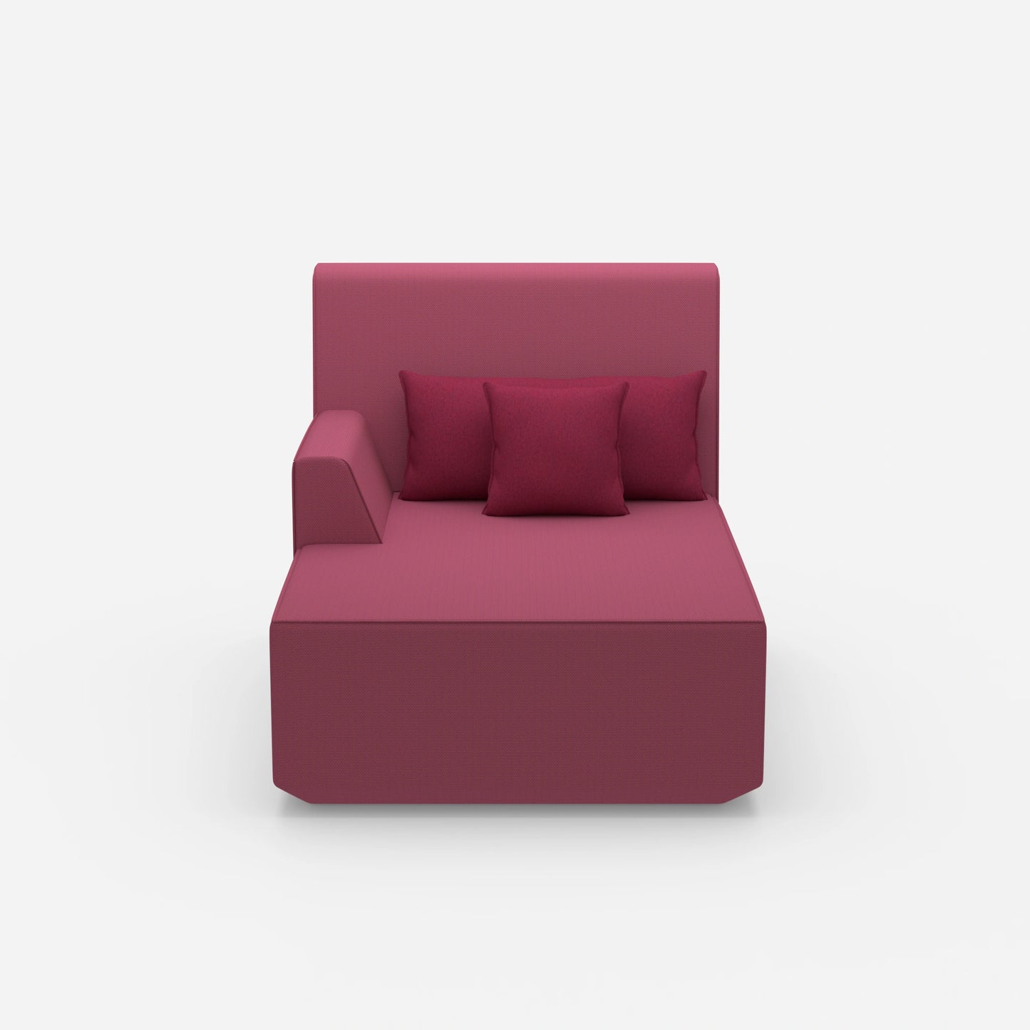 Pink recamiere 100 cm wide from the front