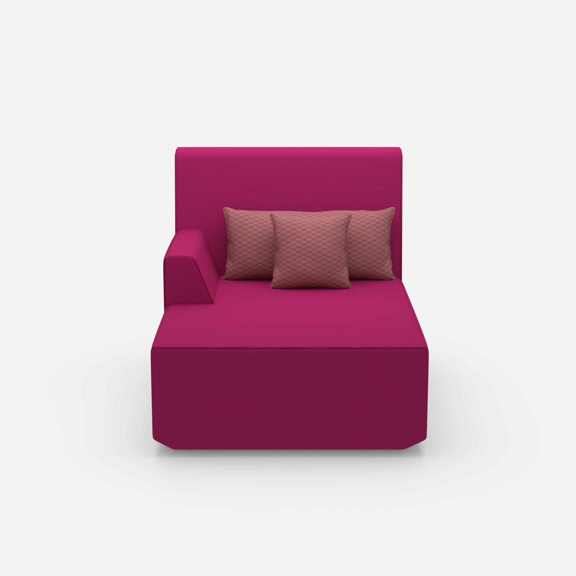 Pink recamiere 100 cm wide from the front