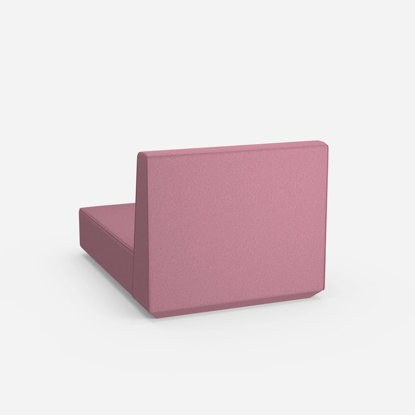 Pink recamiere with high backrest from behind