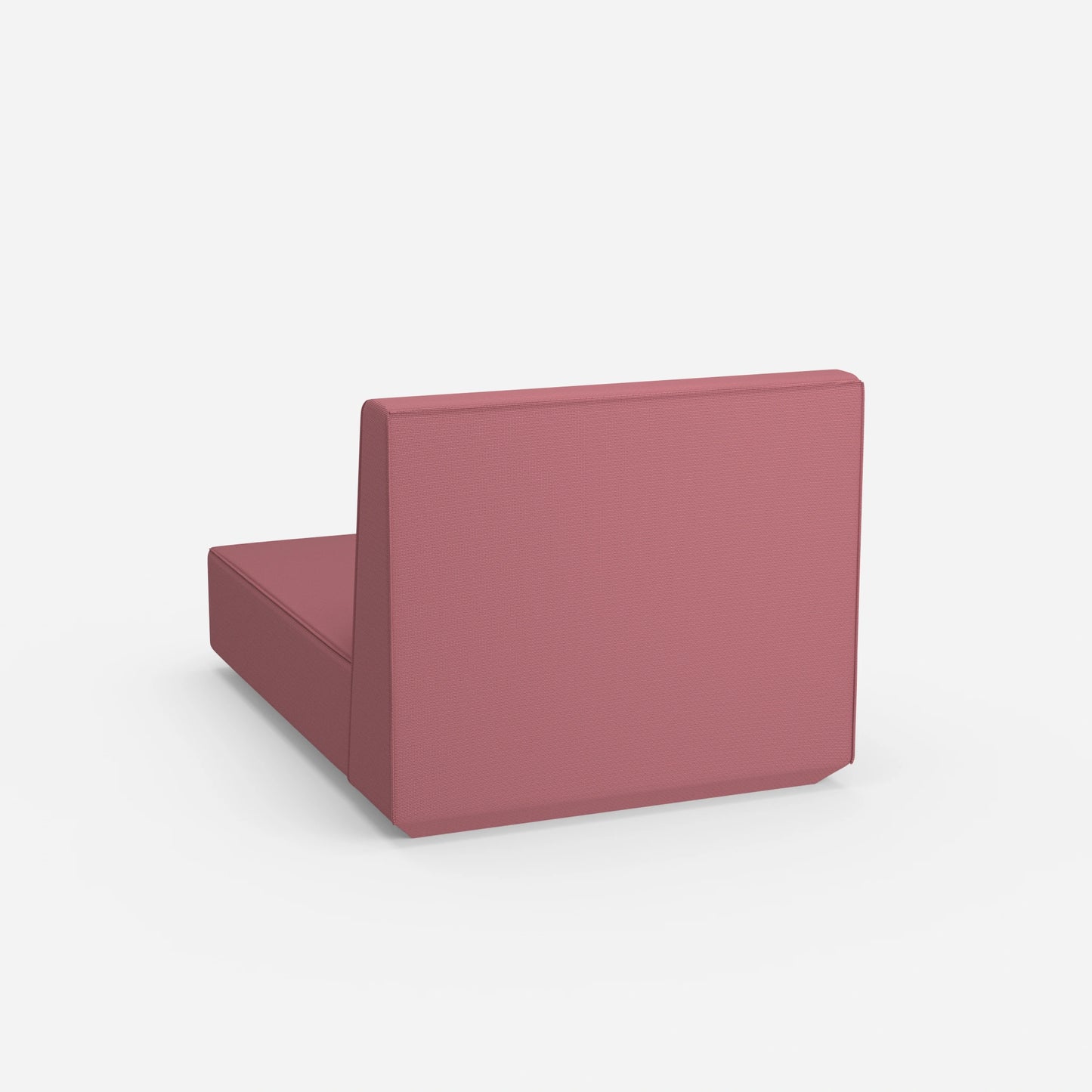 Pink recamiere with high backrest from behind