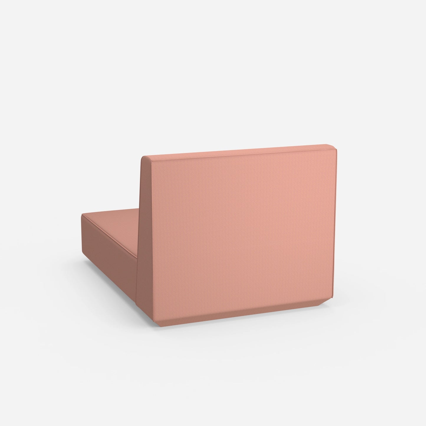 Pink recamiere with high backrest from behind