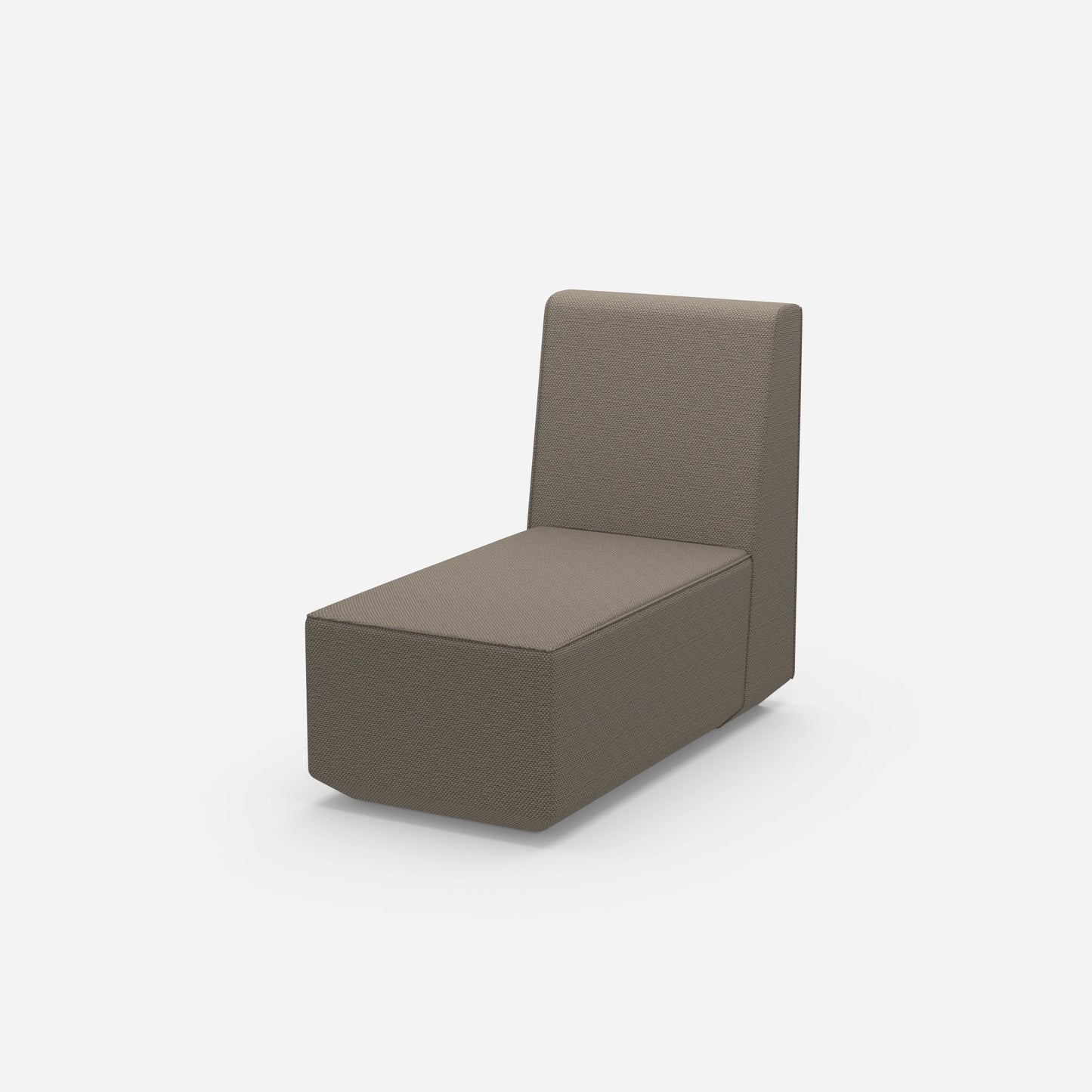 Narrow chaise longue with high backrest from the side
