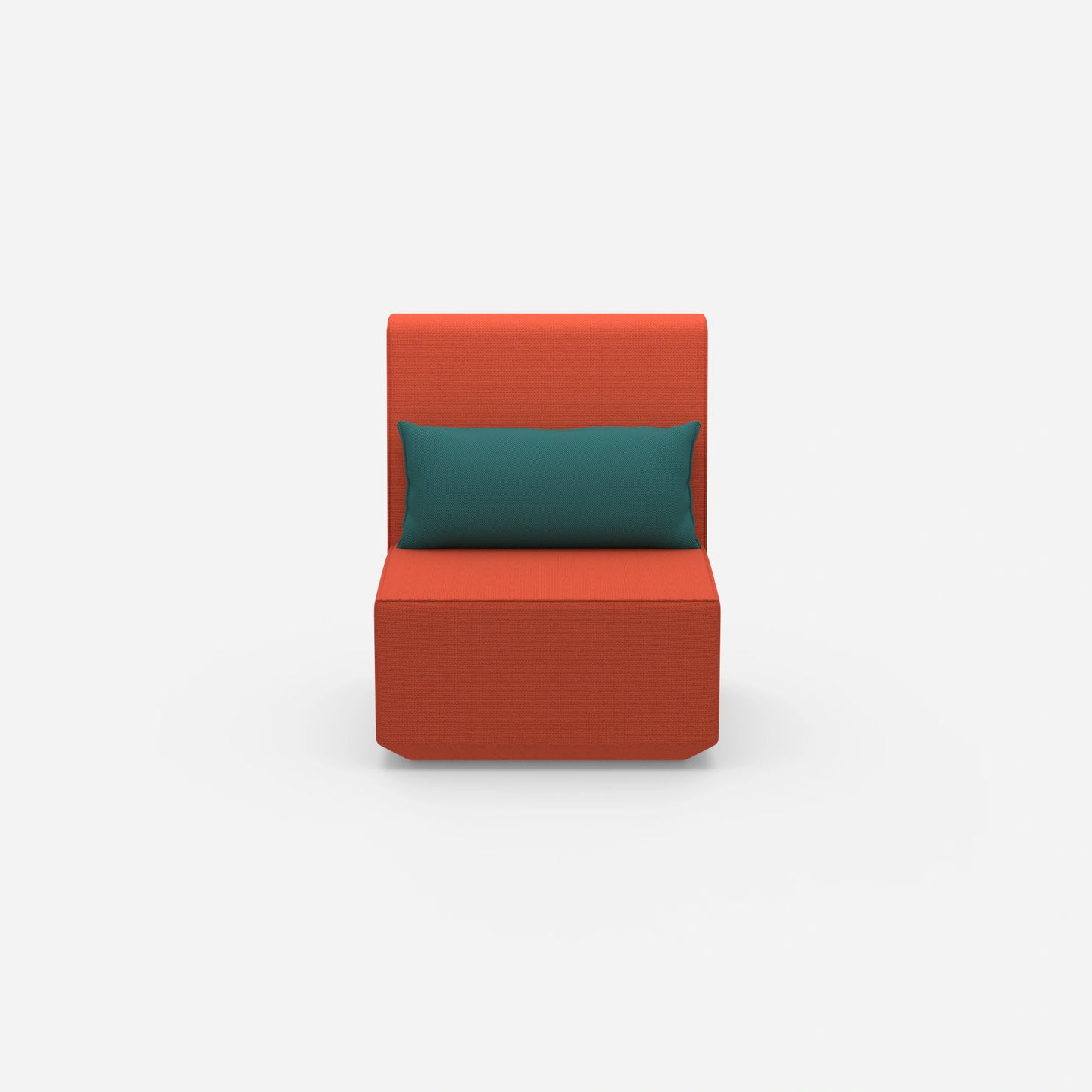 Narrow armchair with high backrest from the front