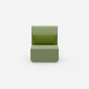 Narrow armchair with high backrest from the front