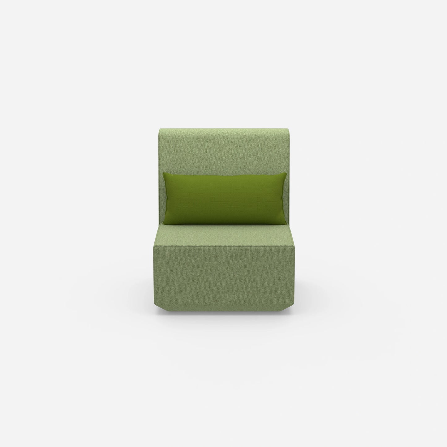 Narrow armchair with high backrest from the front
