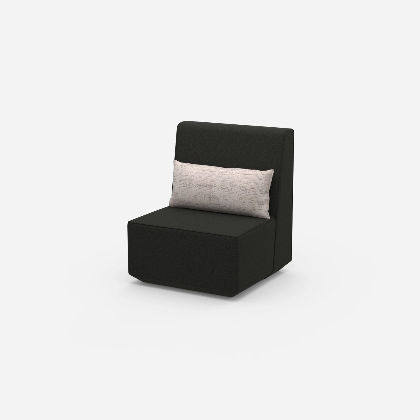 Narrow armchair with high backrest from the side
