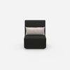 Narrow armchair with high backrest from the front