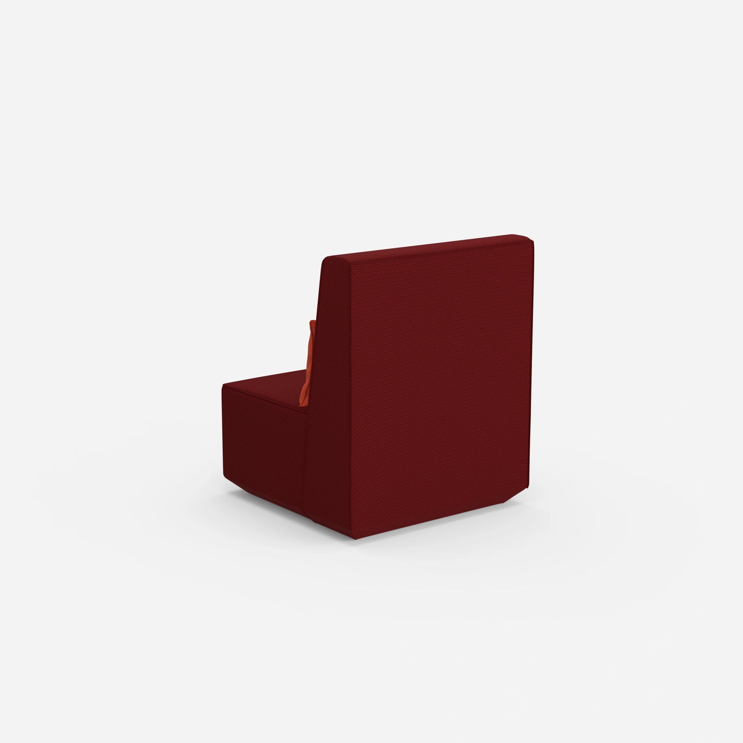 Narrow armchair with high backrest from behind