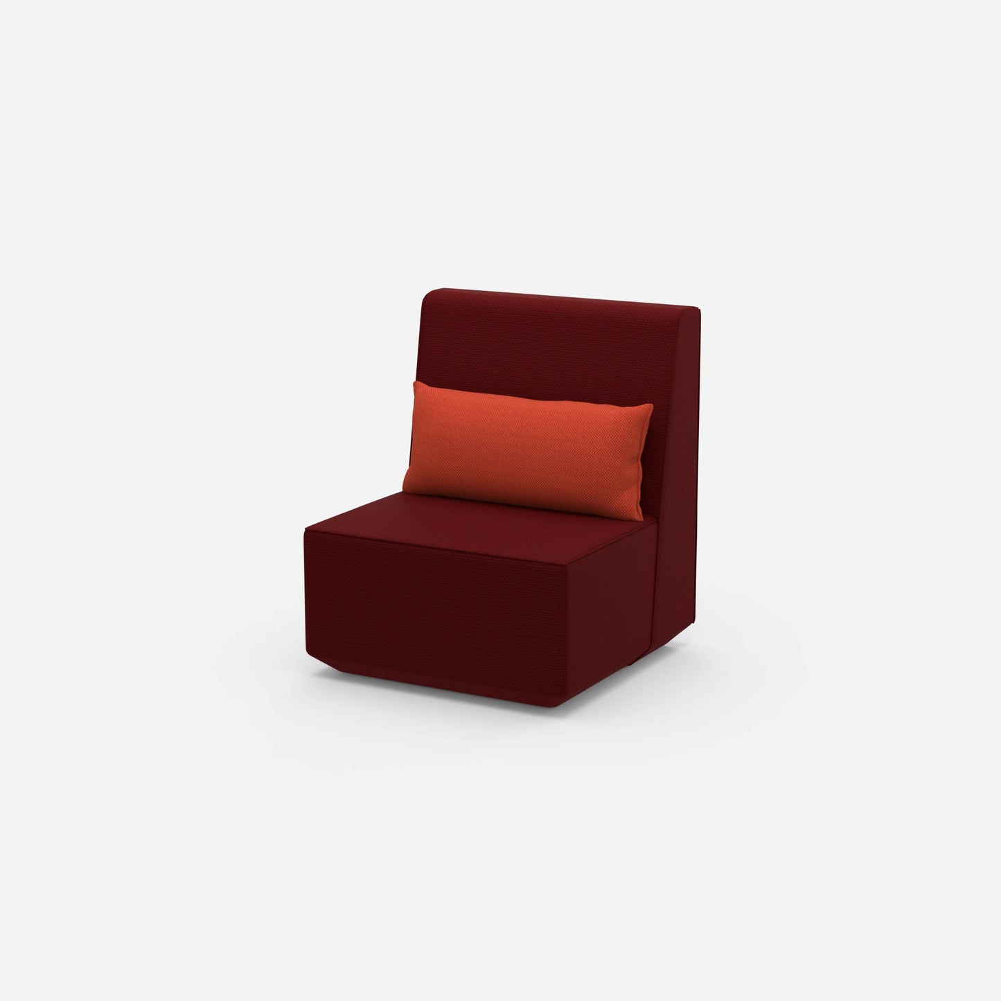 Narrow armchair with high backrest from the side