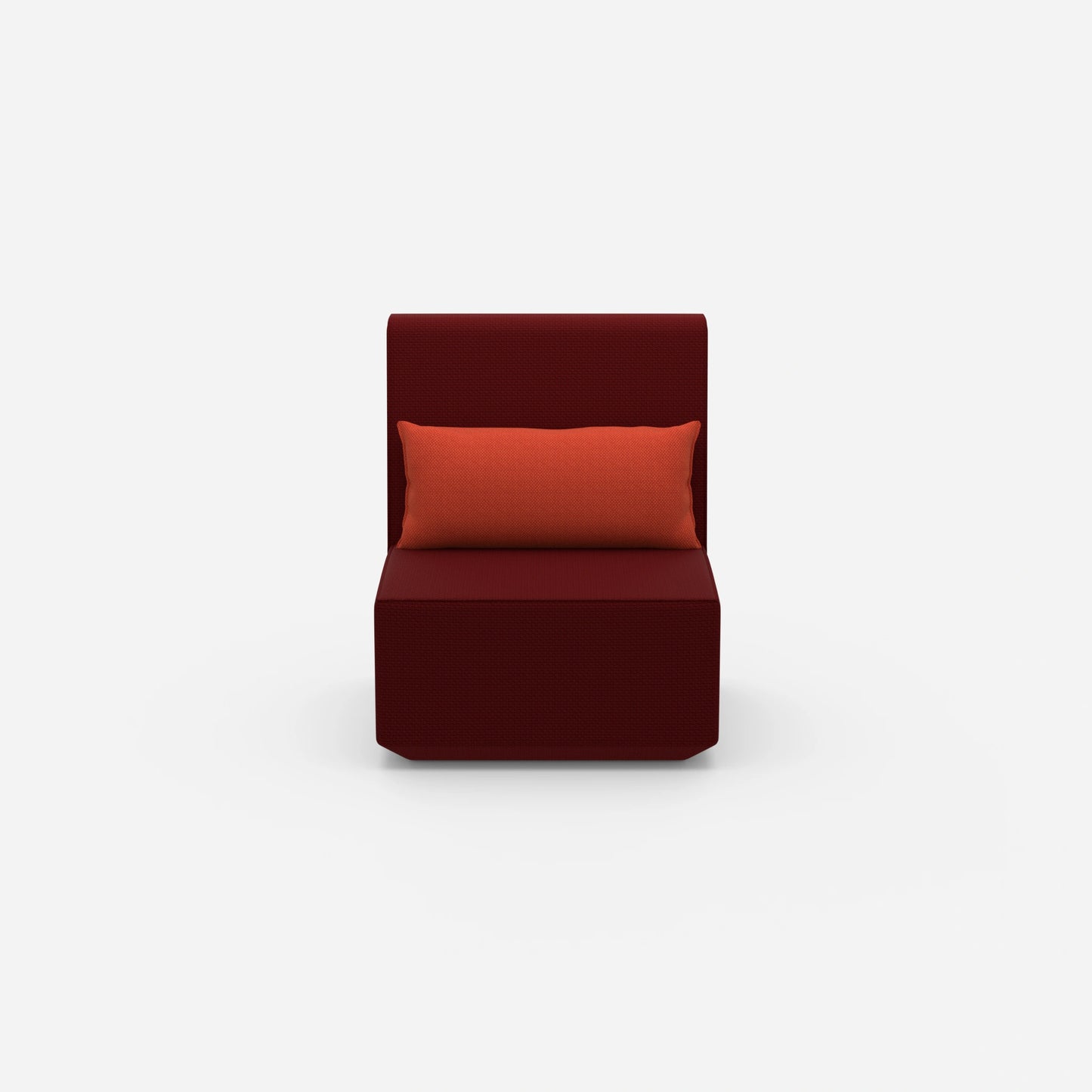 Narrow armchair with high backrest from the front