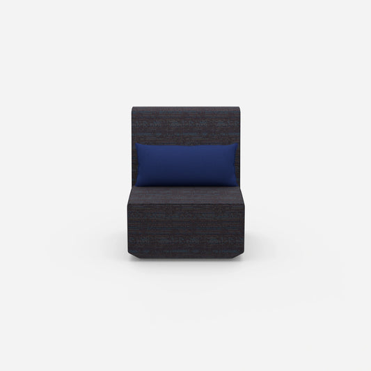 Narrow armchair with high backrest from the front
