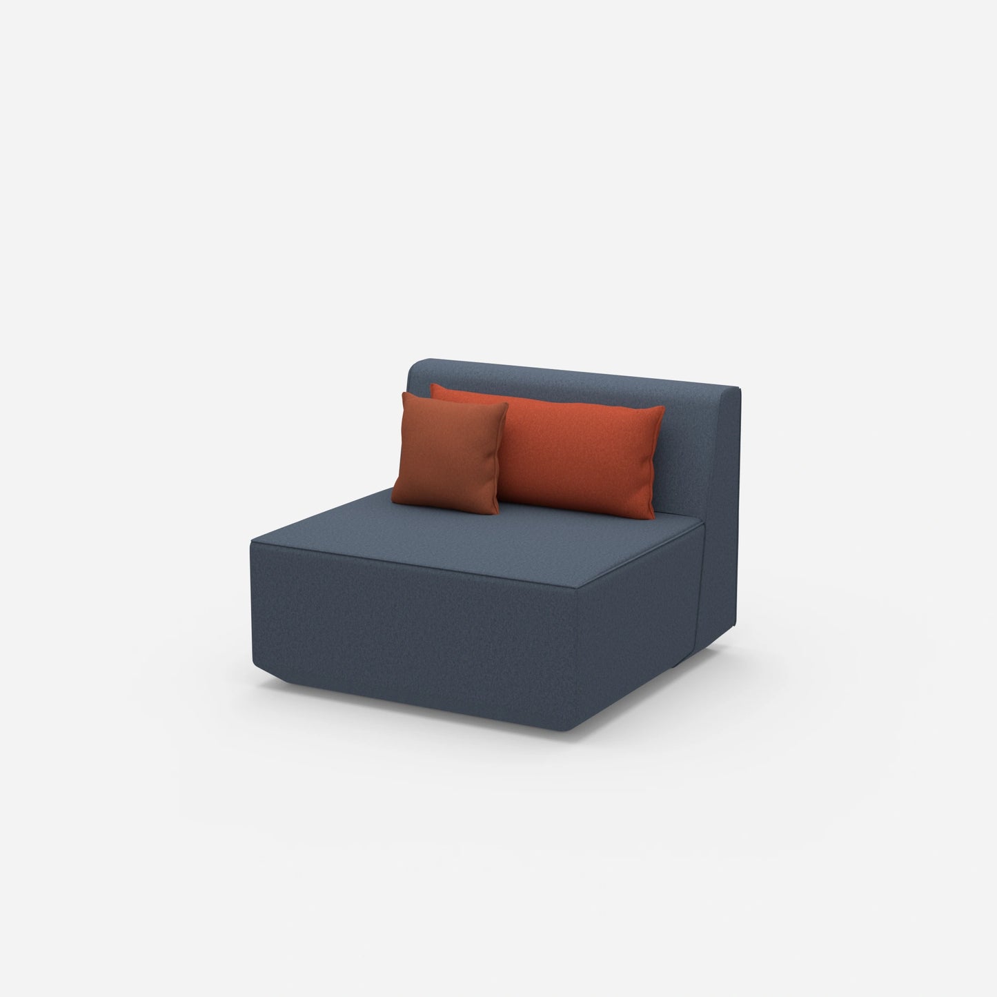 Armchair blue 80 cm wide from the side