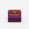 Armchair with flexible footrest from the front