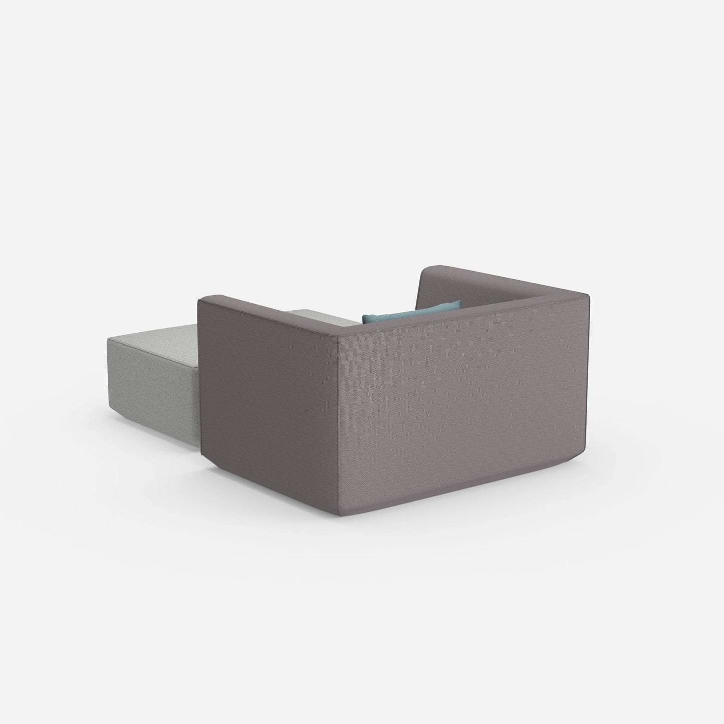 Armchair with footrest from behind