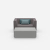 Armchair with footrest from the front