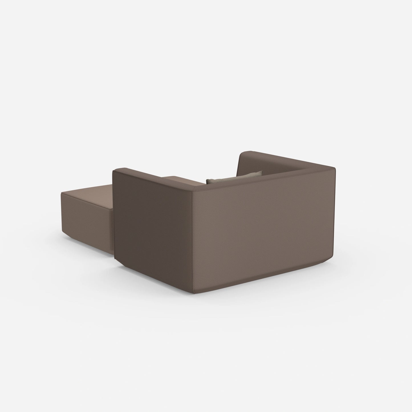 Armchair with footrest from behind