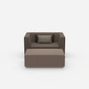 Armchair with footrest from the front