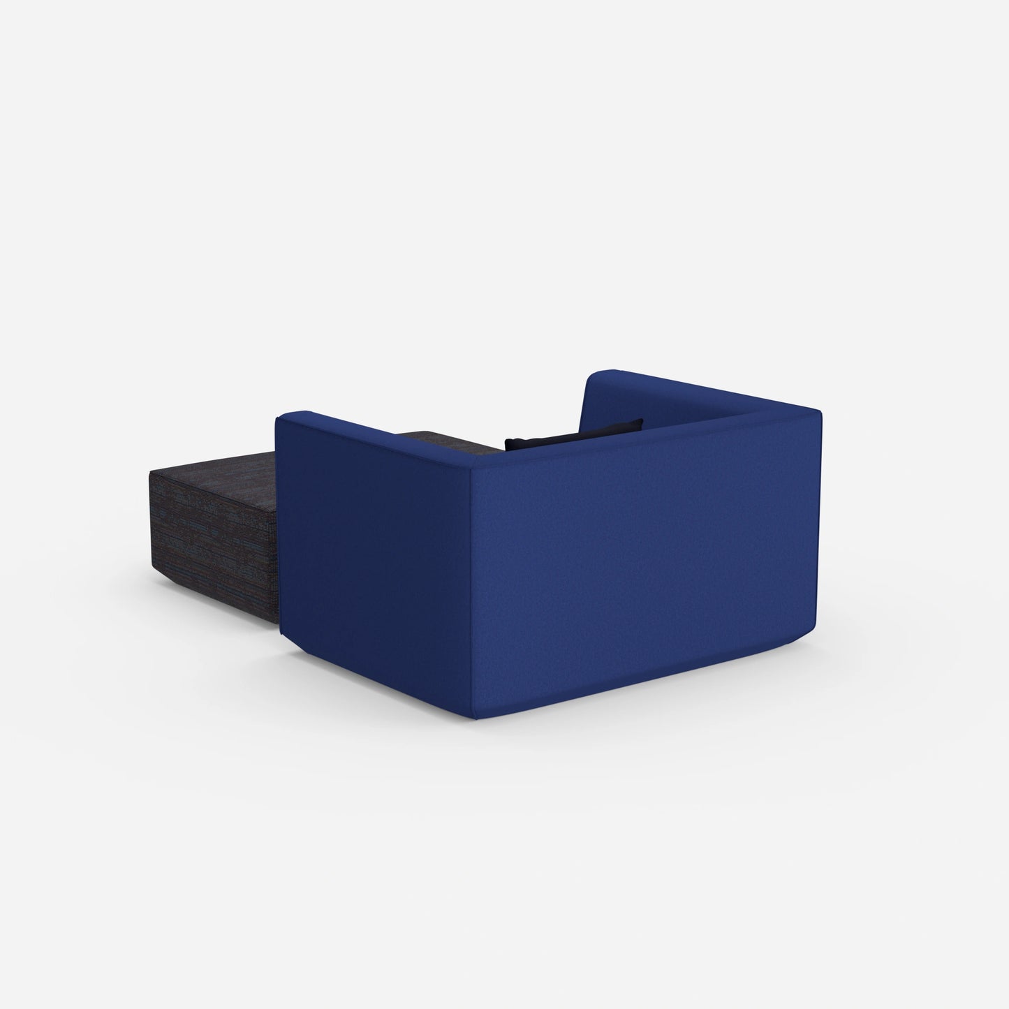 Armchair with footrest from behind