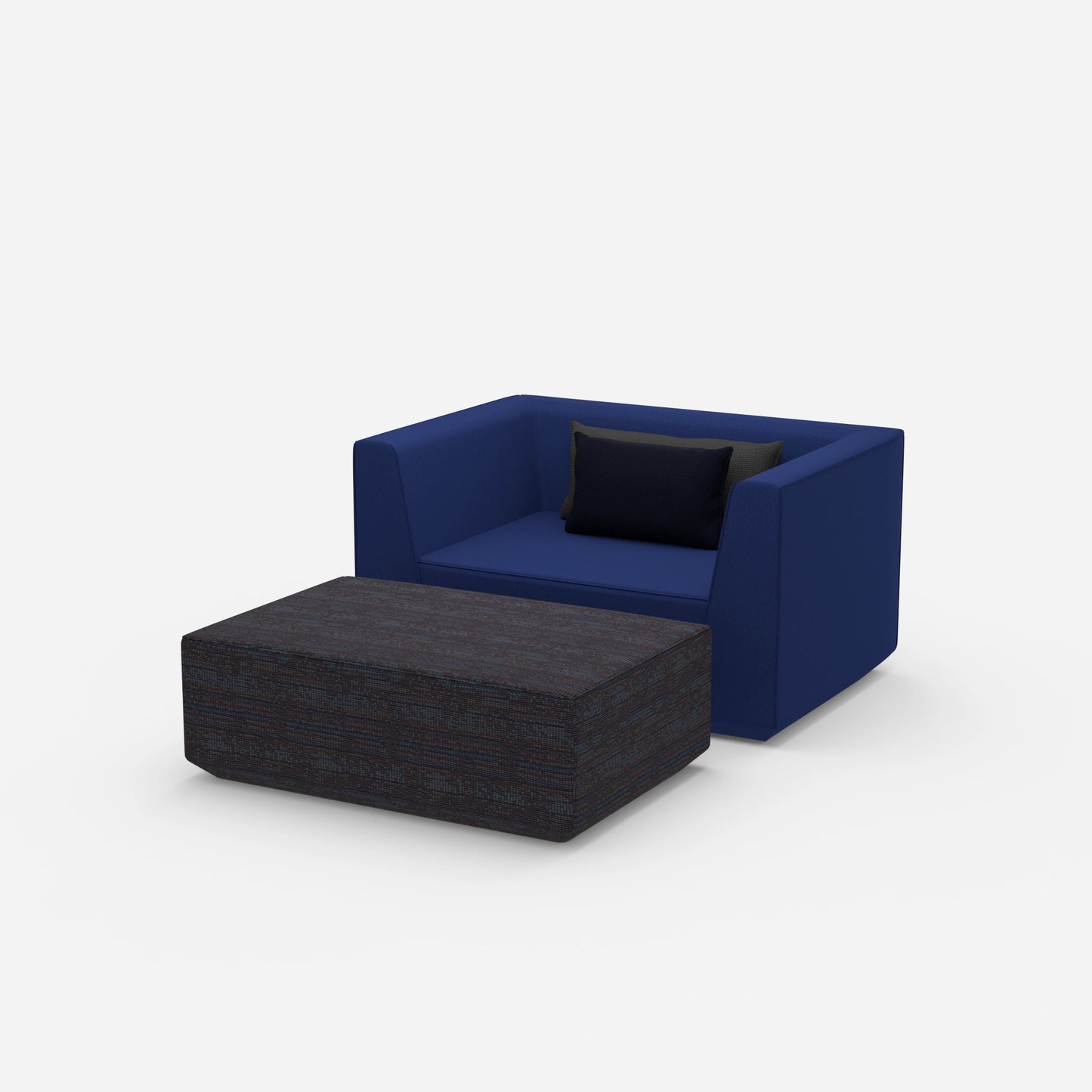 Armchair with footrest from the side