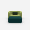Armchair with footrest from the front