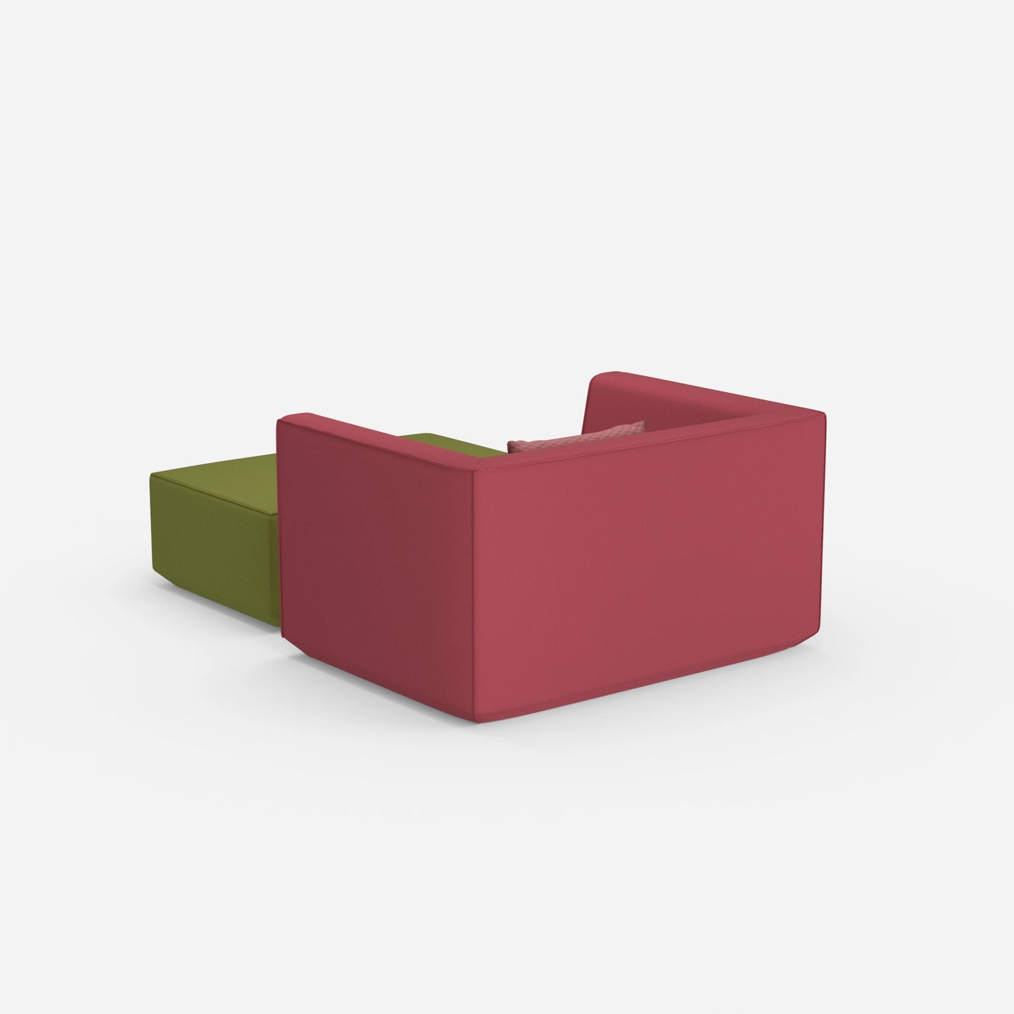 Armchair with footrest from behind
