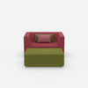 Armchair with footrest from the front