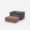 Armchair with footrest from the side