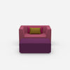 Armchair with footrest from the front