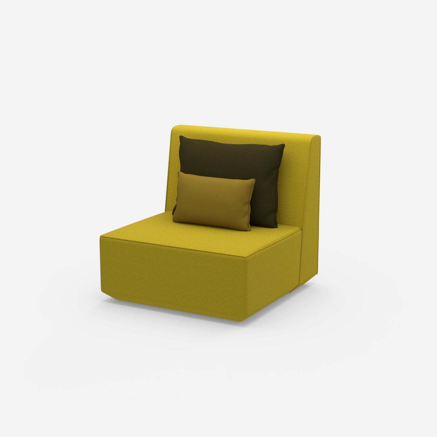 High back armchair from the side
