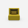 Armchair with high back from the front