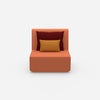 Armchair with high back from the front