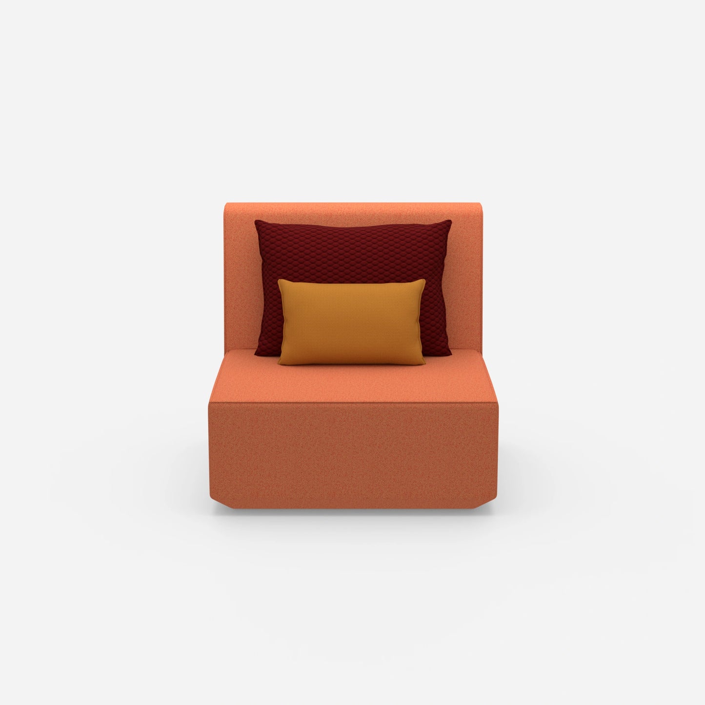 Armchair with high back from the front