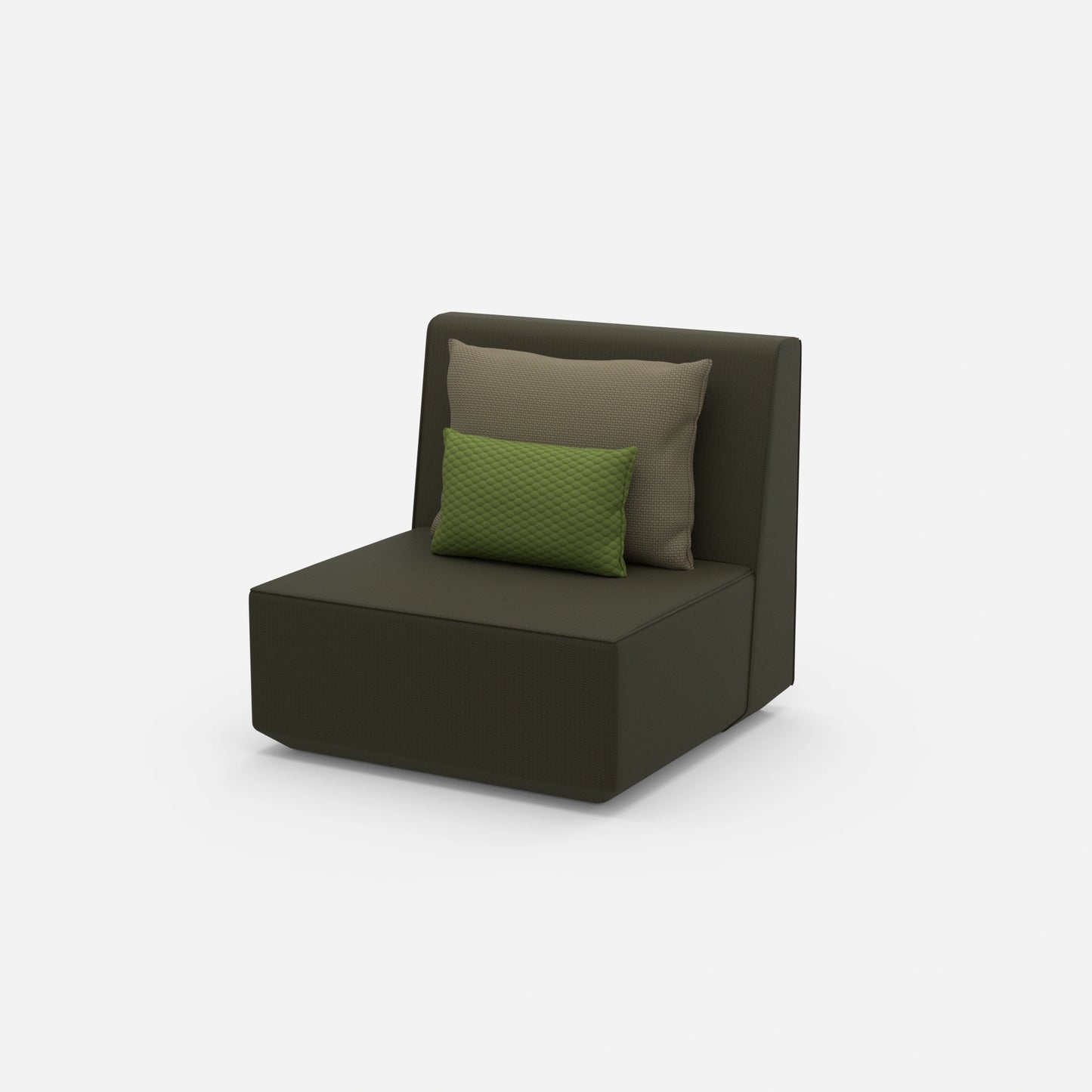 High back armchair from the side