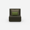 Armchair with high back from the front