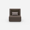 Armchair with high back from the front