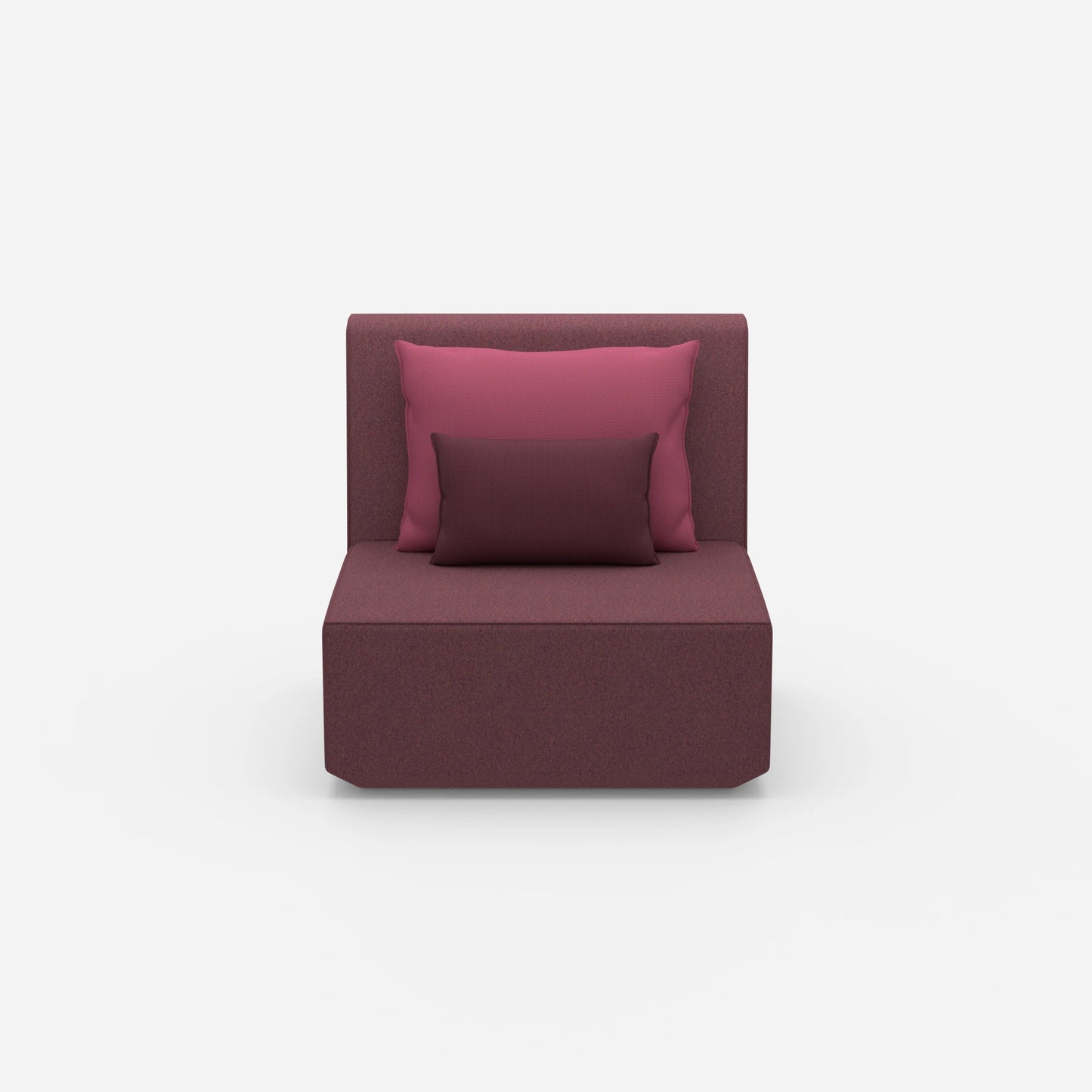 Armchair with high back from the front