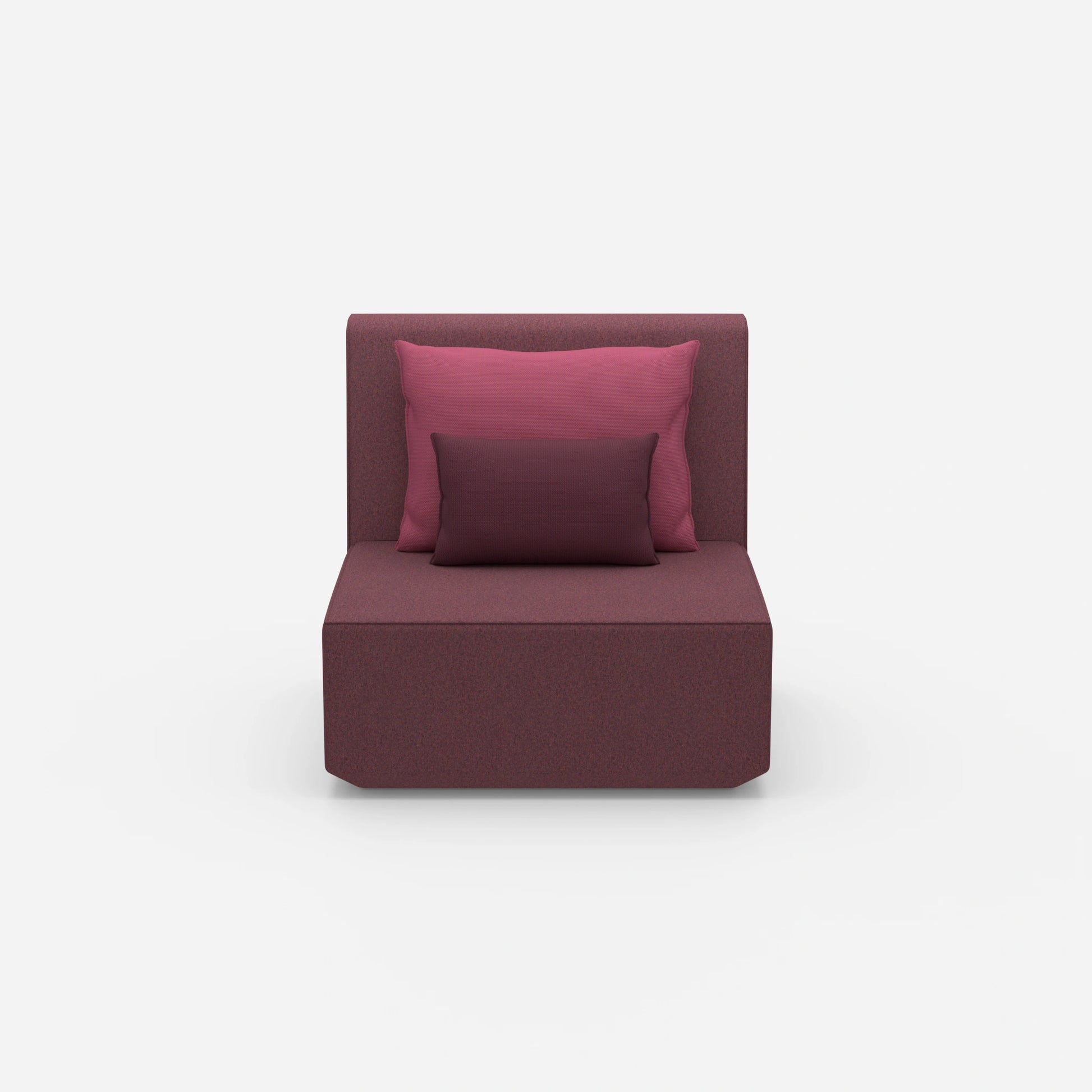 Armchair with high back from the front