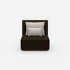 Armchair with high back from the front