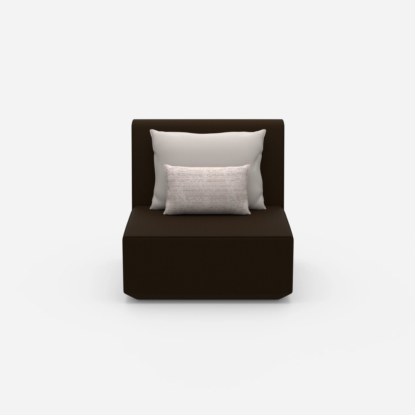 Armchair with high back from the front
