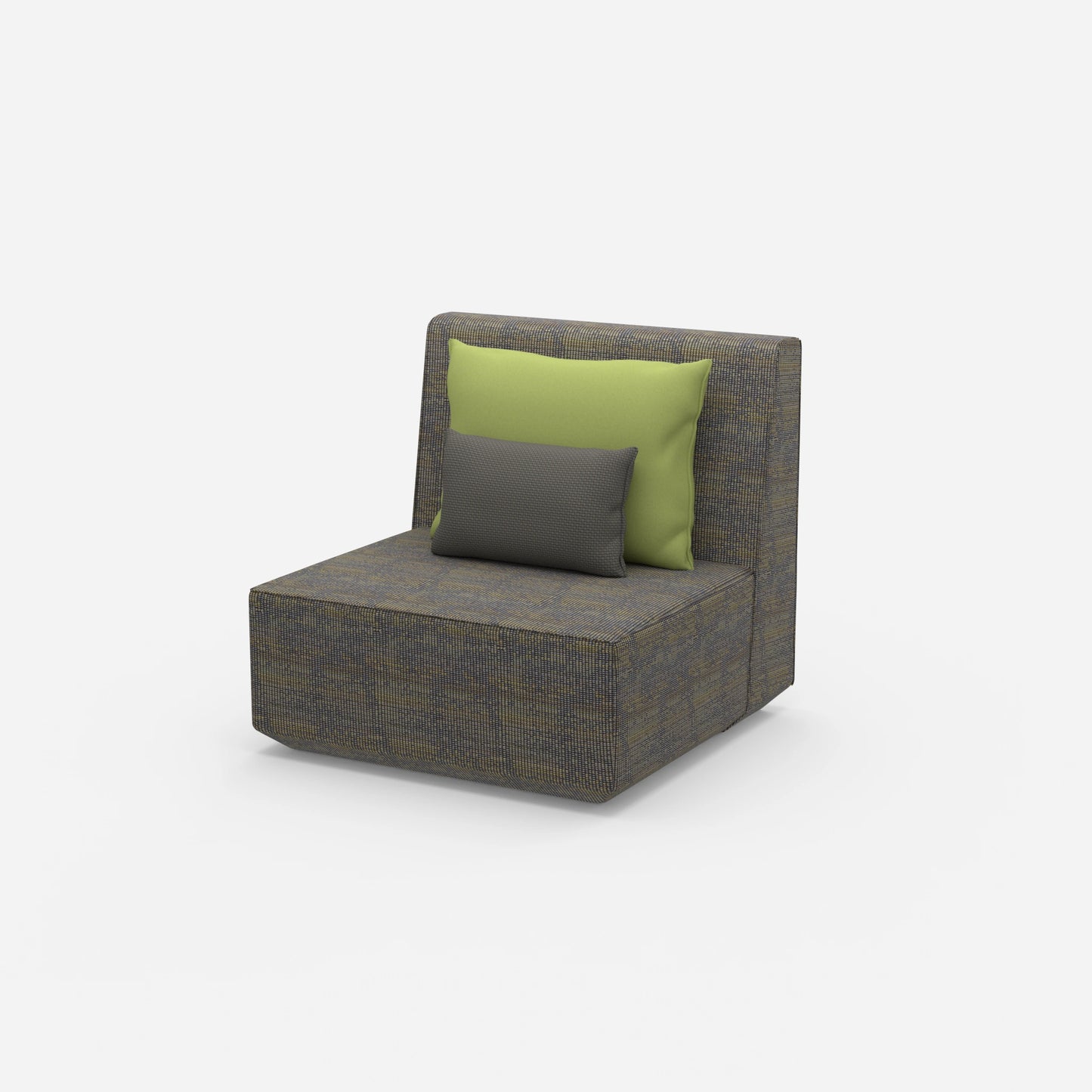 High back armchair from the side