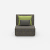 Armchair with high back from the front